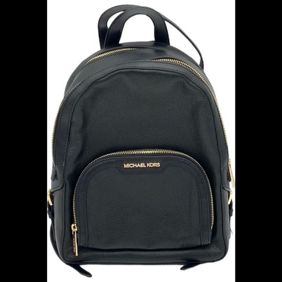 Michael Kors Jaycee MD Pebbled Leather Backpack Black - Picture 1 of 3